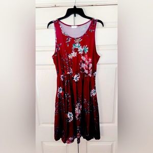 Beautiful Burgundy Sleeveless Dress with Pockets!